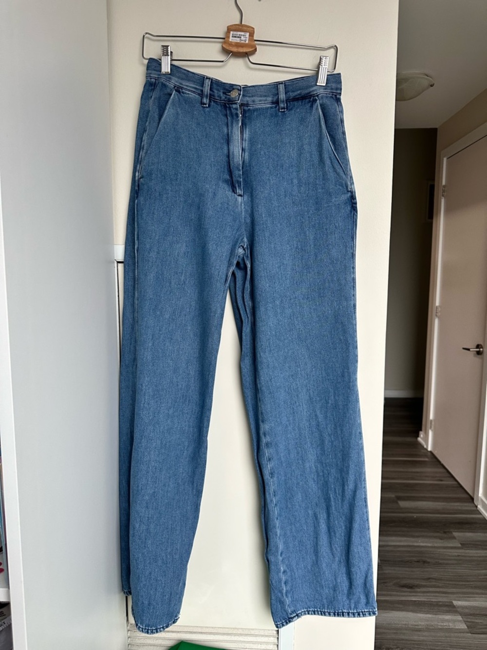 COS ($169) High Waisted Wide Leg Jeans | Minimalist Pleated Front Denim | Size 6 - Picture 2 of 16